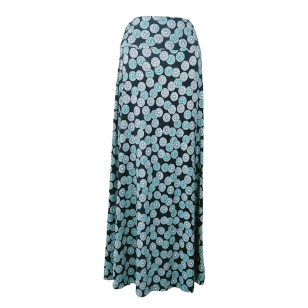 new! GILLI | Mai Skirt Circle Print Maxi Skirt Navy Teal White